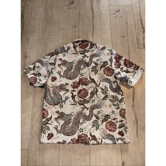 REBEL VENGEANCE Tapestry Floral Dragon Multicolor MOTO WOVEN SHIRT JACKET M NWT - Picture 5 of 5